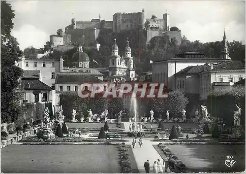 Cartes postales moderne Salzburg Mirabellgarien mit Dom u Festung HohenSalzburg