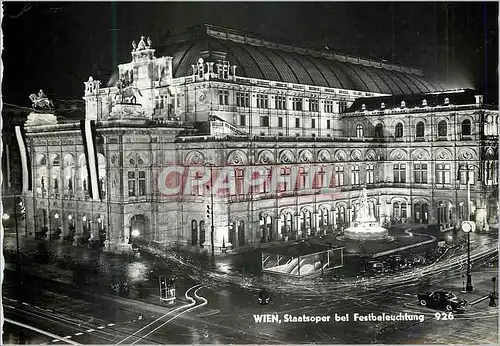 Cartes postales moderne Vienne Wien Staatsoper bel Festbeleuchtung