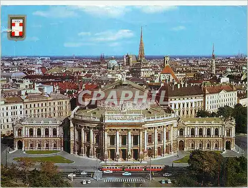 Moderne Karte Vienne Wien Burgtheater mit Wien Panorama Tramway