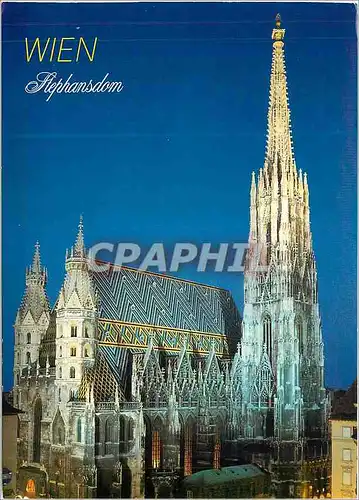 Moderne Karte Vienne (Wien) Cathedrale St Etienne Illuminee