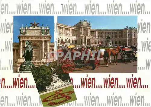 Moderne Karte Wien Reiterstatue Hofburg Mozart Denkmal