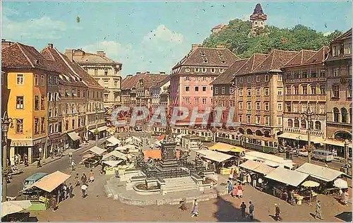 Cartes postales moderne Graz Steiermark Austria Hauptplatz mit Schossberg Tramway