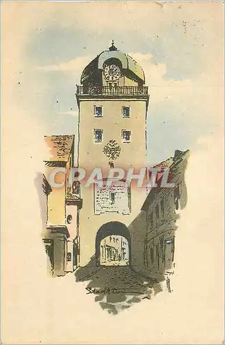 Moderne Karte Der Stadtturn Leoben Osterr Das Mauttor wurde 1715 neu erbaut Schwammerl (helmdach) Kam erst 179