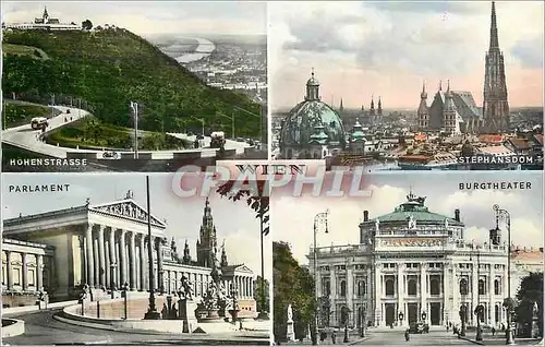 Cartes postales moderne Wien Hohenstrasse Parlament Stephansdom Burgtheater
