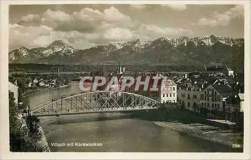 Moderne Karte Villach mit Karawanken