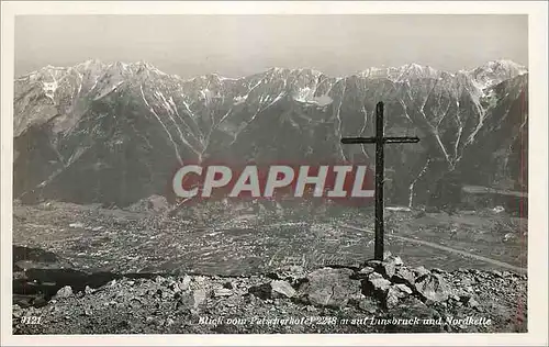 Moderne Karte Blick vom Patscherkofel 2248 m auf Innsbruck und Nordkette