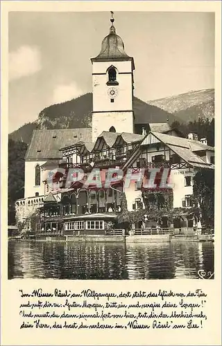 Cartes postales moderne St Wolfgang mit Weibem Rossl und Schafberg