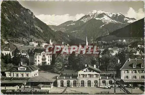 Cartes postales moderne Chur Bahnhof mit Weisshorn