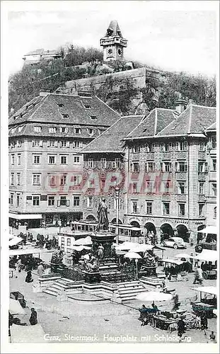Cartes postales moderne Graz Steermark Hauplplatz mit Schlossberg Tramway