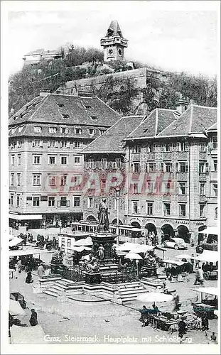 Moderne Karte Graz Steermark Hauplplatz mit Schlossberg Tramway