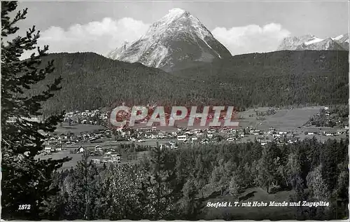 Moderne Karte Seefeld i Tirol Hohe Munde und Zugspitzs