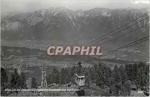 Moderne Karte Blick von der Patscherkofelbahn auf Innsbruck und Nordkette