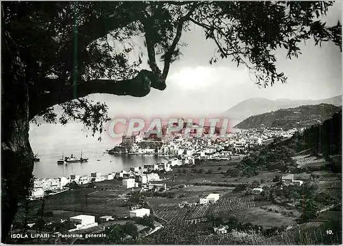 Moderne Karte Isola Lipari Panorama Generale