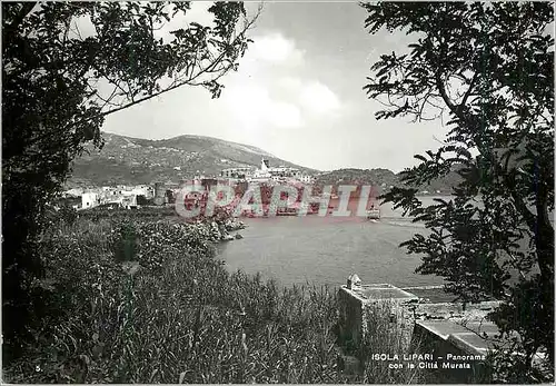 Cartes postales moderne Isola Lipari Panorama con la Citta Murale