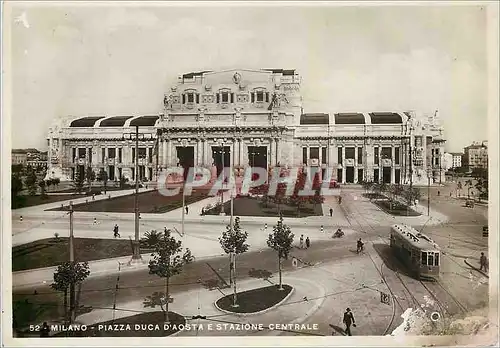 Cartes postales moderne Milano Piazza duca d'Aosta e Stazione Centrale Tramway