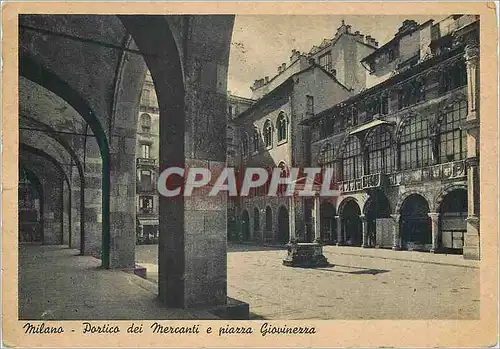 Moderne Karte Milano Portico dei Mercanti e Piazza Giovinezza