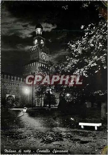 Cartes postales moderne Milano di Notte Castello Sforzesco