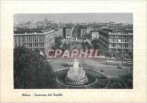 Cartes postales moderne Milano Panorama vue du Ch�teau Tramway
