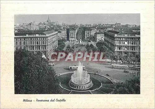 Moderne Karte Milano Panorama vue du Ch�teau Tramway