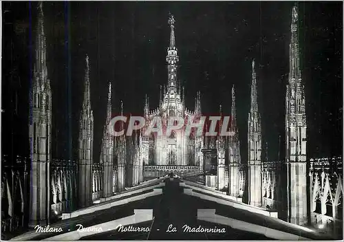 Cartes postales moderne Milano Duomo Notturno La Madonnina