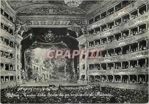 Cartes postales moderne Milano Teatro della Scala da un acquarello di Mutania