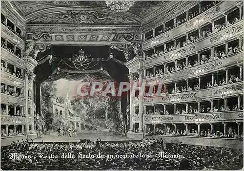 Moderne Karte Milano Teatro della Scala da un acquarello di Mutania