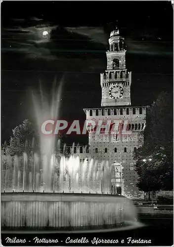 Cartes postales moderne Milano Notturno Castello Sforzesco e Fontana