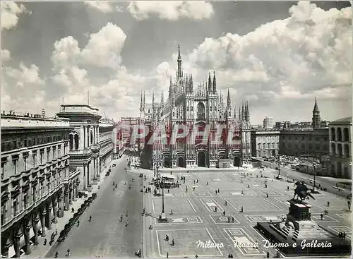 Cartes postales moderne Milano Piazza Duomo e Galleria