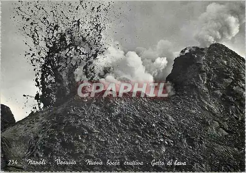 Moderne Karte Napoli Nouvelle Bouche Eruptive Jet de Lave Volcan