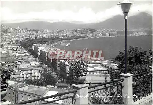 Moderne Karte Napoli Panorama vue de Rue Horace