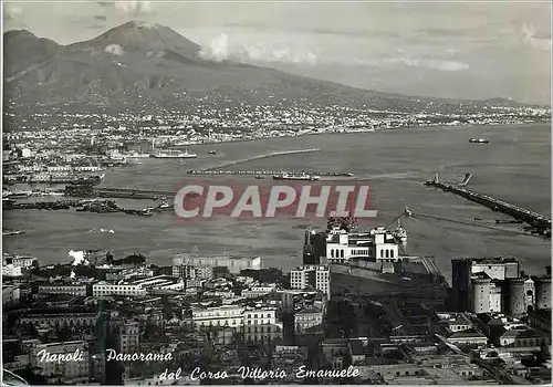 Cartes postales moderne Napoli Panorama dal Corso Vittoria Emanuele Bateaux