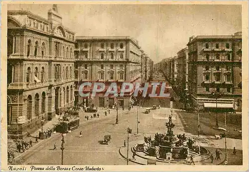 Cartes postales moderne Napoli Piazza della Borsac Corso Umberto