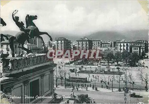 Cartes postales moderne Palermo La Place Castelnuovo Rue Dante