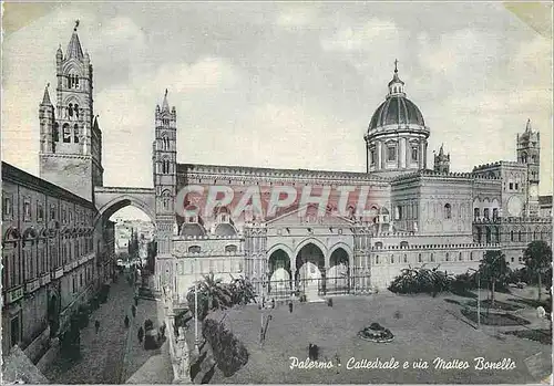 Cartes postales moderne Palermo La Cathedrale et Via Matteo Bonello