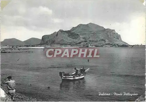 Cartes postales moderne Palermo Le Mont Pellegrino Bateau