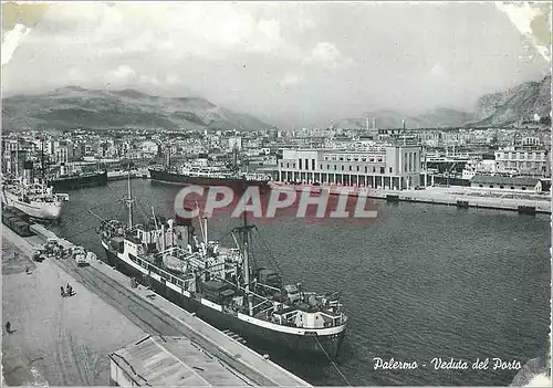 Cartes postales moderne Palermo Vue du Port Bateau