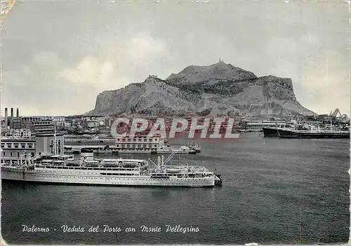 Moderne Karte Palermo La Vue du Port avec le Mont Pellegrino Baetaux