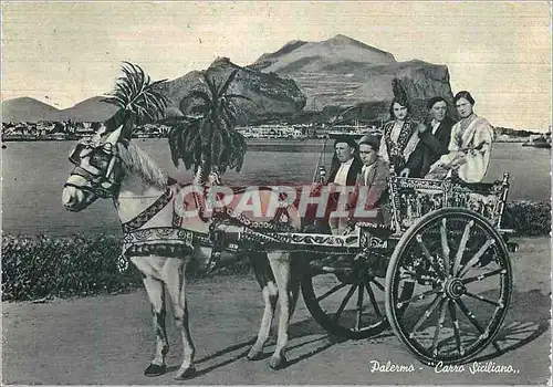Cartes postales moderne Palermo Char Sicilien Caleche Folklore