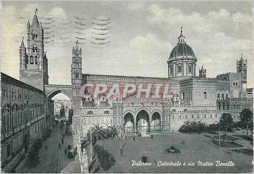 Cartes postales moderne Palermo la Cathedrale et via Matteo Bonello