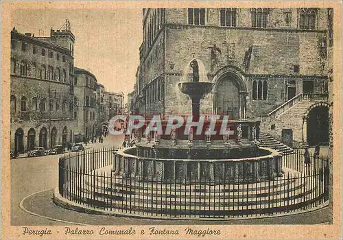 Moderne Karte Perugia Palazzo Comunale e Fontana Maggiore