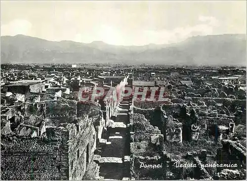 Moderne Karte Pompei Vue Panoramique