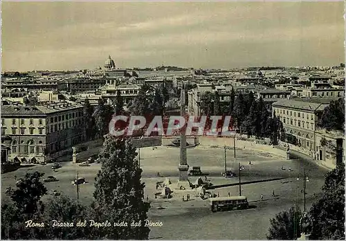 Moderne Karte Roma Place du Peuple vue du Pincio