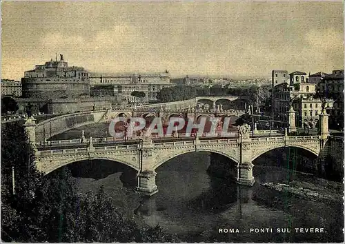Moderne Karte Roma Les Ponts sur le Tevere