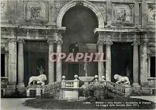 Moderne Karte Roma Villa Medici Accademia di Francia La Loggia Faociata (Sec XV)