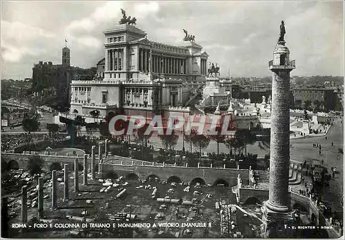 Moderne Karte Roma Ford e Colonna di Traiano e Monumento A Vittorio Emanuele II