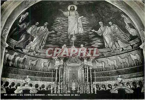 Cartes postales moderne Roma S Cosma E Damiano Mosaico Dell'Abside (VIe Sec)