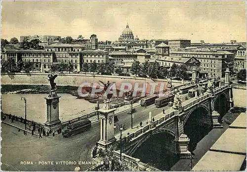 Moderne Karte Roma Pont Victor Emmanuel II Tramway