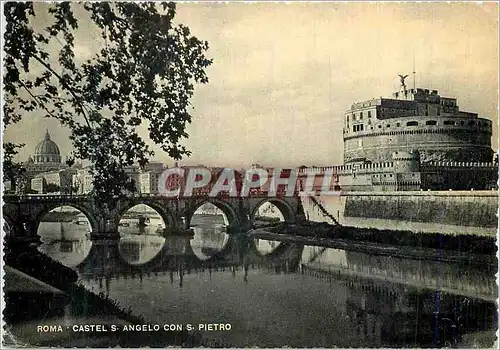 Moderne Karte Roma Pont et Chateau Saint Ange