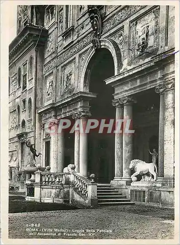 Moderne Karte Roma (Villa Medici) Loggia della Facciata dell'Accademia di Francia Sec XV