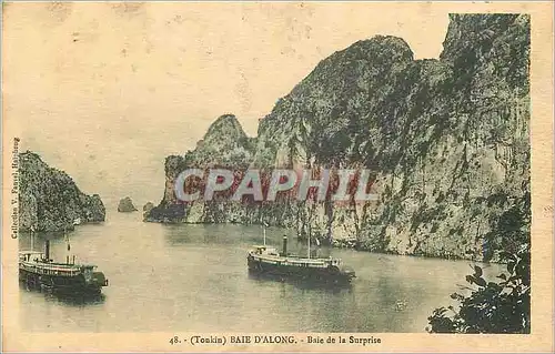 Cartes postales (Tonkin) Baie d'Along Baie de la Surprise Bateaux